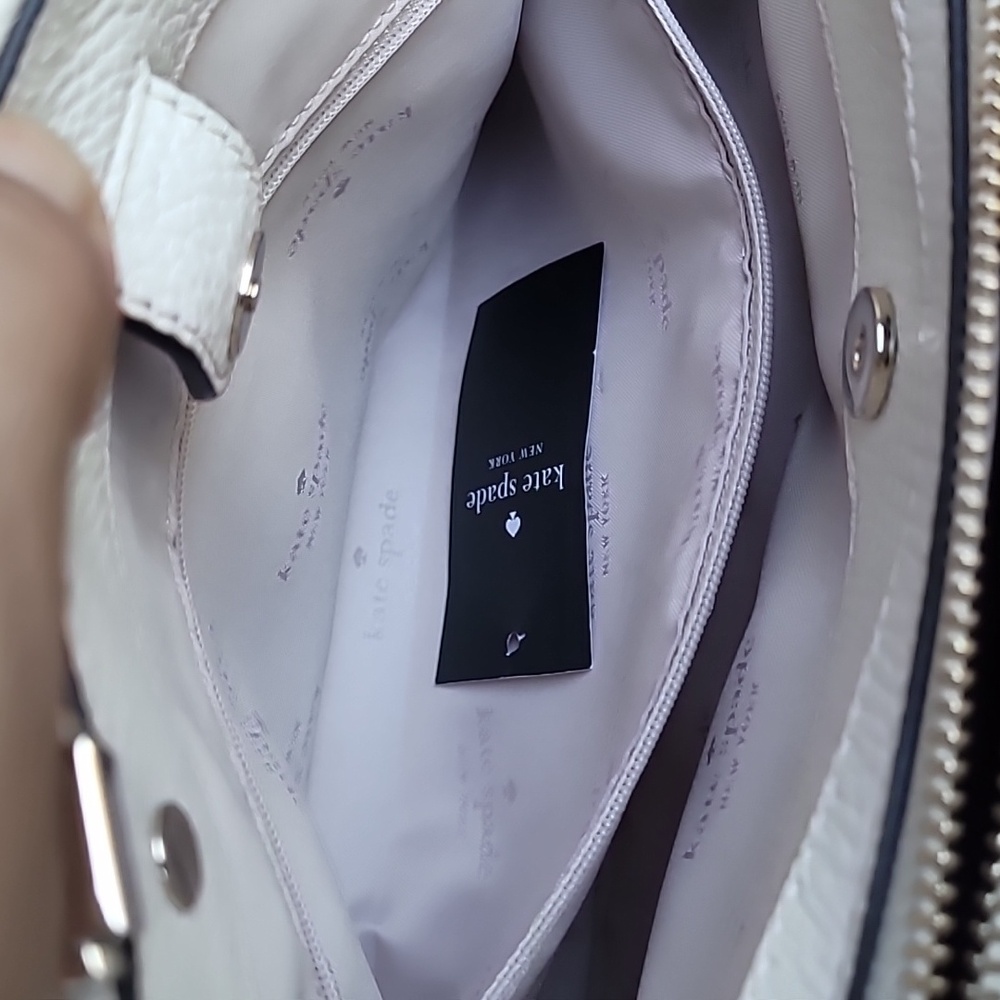 Kate Spade Cream and Tan Satchel With Gold Tone Accents - Picture 15 of 15